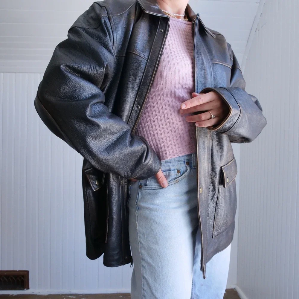 90s/y2k Territory Ahead leather‎ chore coat